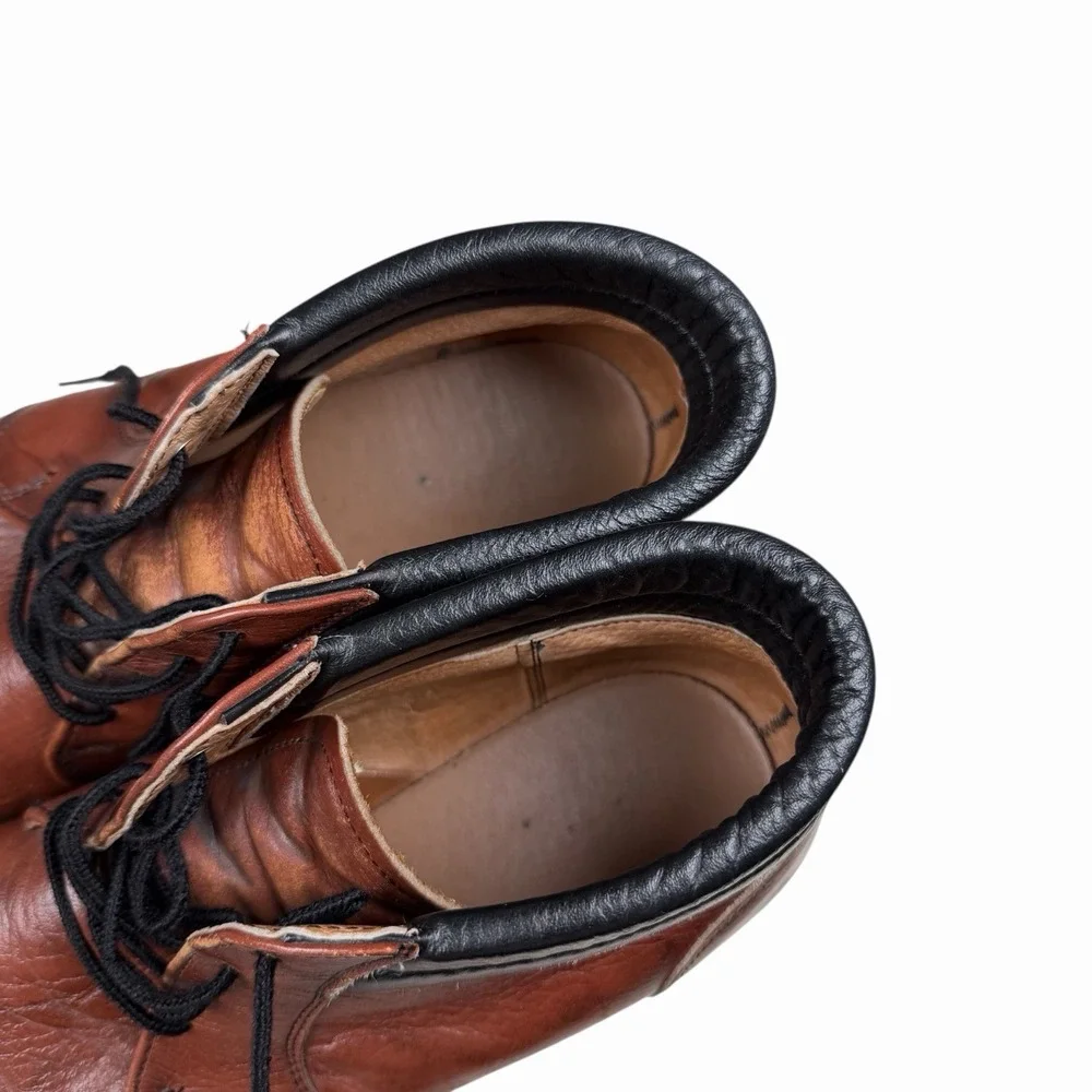 Mason Shoe Men's Brown Leather Ankle Boots Size 10 D Lace-Up Casual‎ Workwear